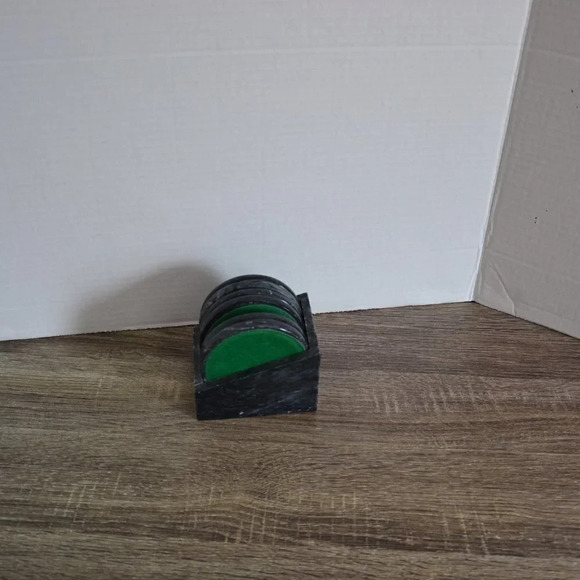 Vtg Stone Coaster Set - Picture 7 of 10